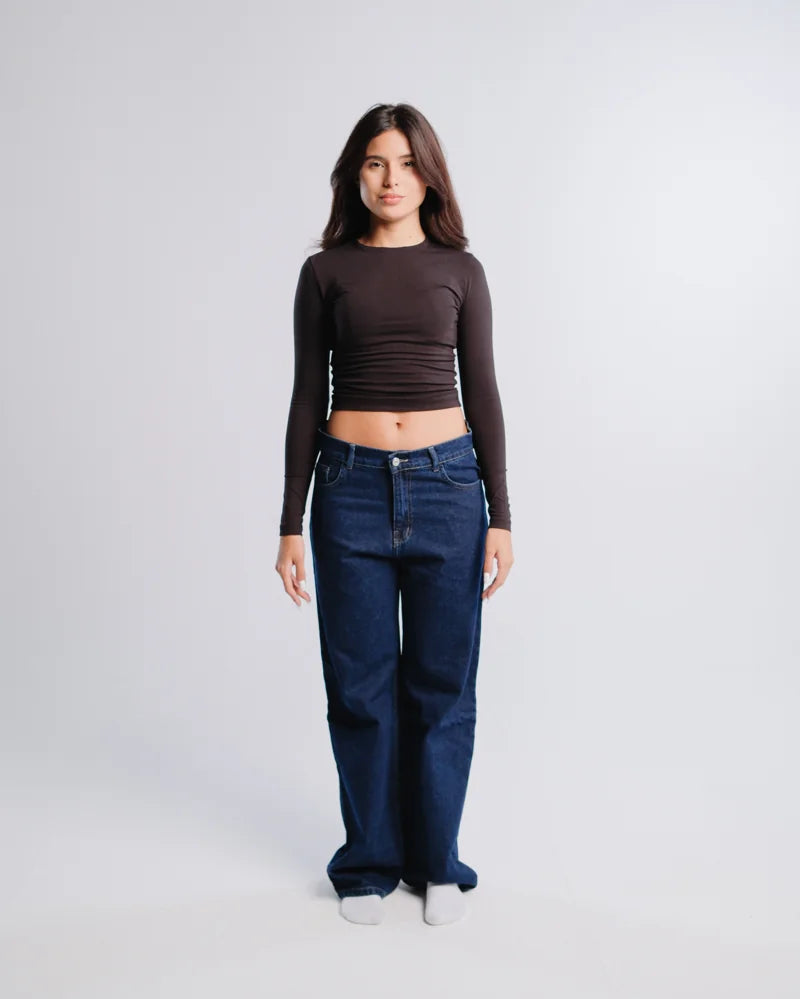 Dark-blue jeans photographed at the Blue Label studio
